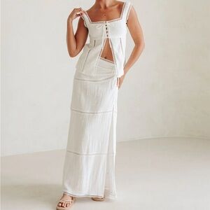 SABO Zia Top & Skirt White Set